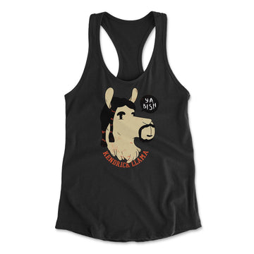 Kendrick Llama Womens Racerback Tank in Black color
